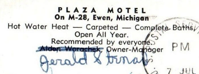 Plaza Motel - Vintage Postcard